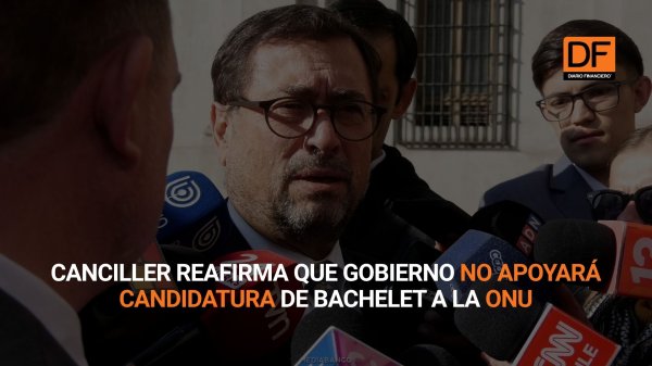 <p>Ahora en DF | Canciller reafirma que gobierno no apoyará candidatura de Bachelet a la ONU</p>