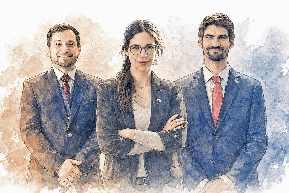 <p>Tomás Saratscheff, Francisca Toledo y Arturo Farías</p>