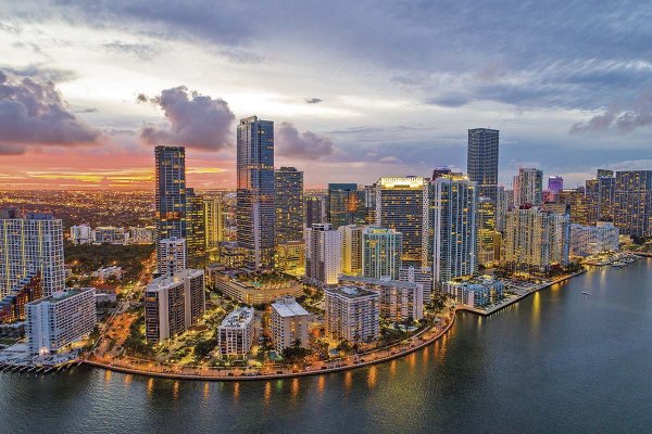 El distrito financiero en Miami.