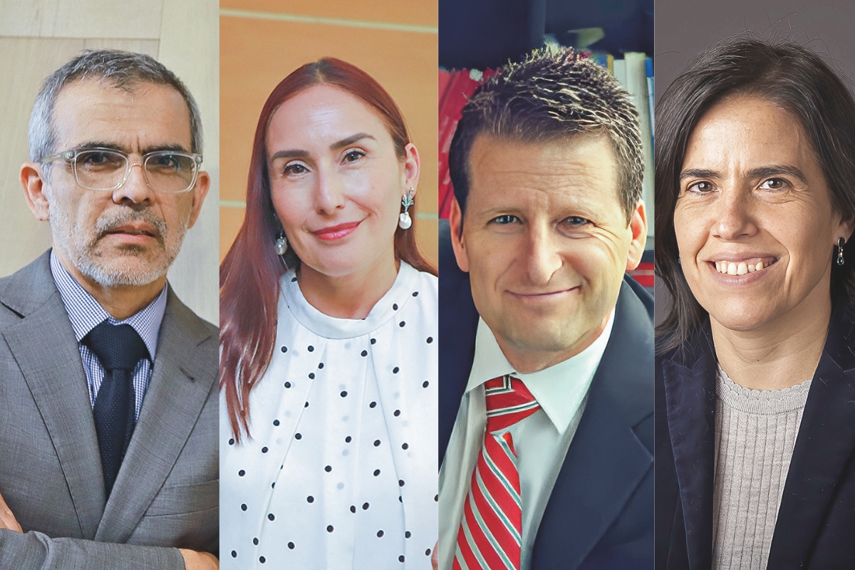 <p>Luis Cordero, exministro y profesor asociado Facultad de Derecho U. de Chile. Paulina Riquelme, socia de eelaw. Patricio Leyton, profesor asistente Facultad de Derecho de la U. de Chile. Dominique Hervé, profesora titular Facultad de Derecho U. Diego Portales. Fotos: Jonathan Duran y Archivo.</p>