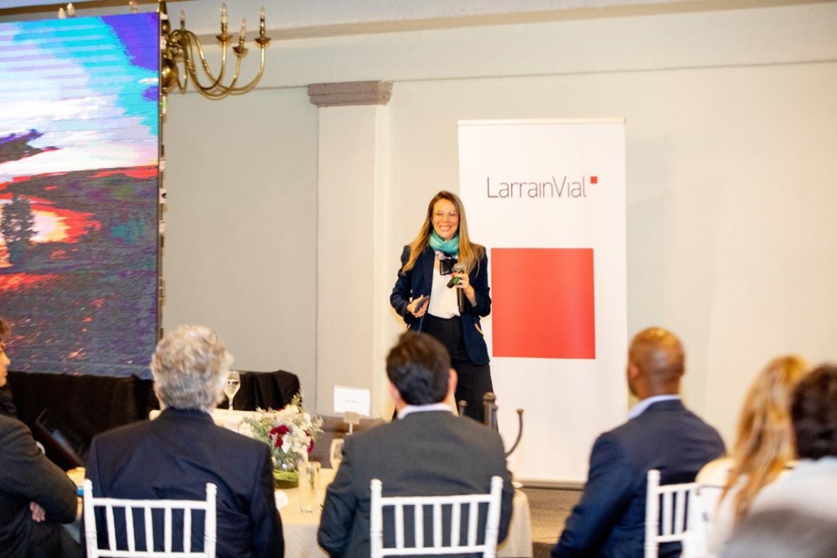 <p>Terry Gutiérrez,CEO de Tesla Para Latam, en el encuentro de LarrainVial en México</p>