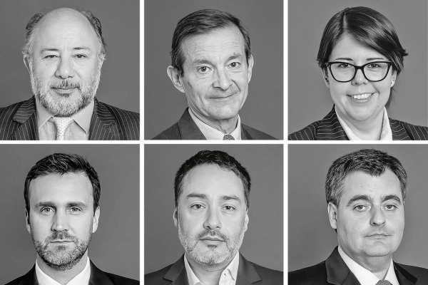 Gonzalo Delaveau, José Luis Honorato, Rebeca Zamora, Matías Langevin, Sebastián Delpiano y Juan Ignacio Peña.