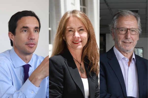 <p>Juan Carlos Jobet, exbiministro de Energía y Minería; Susana Jiménez, exministra de Energía y actual presidenta de la CPC.; y Álvaro García, exbiministro de Economía y Energía. </p>