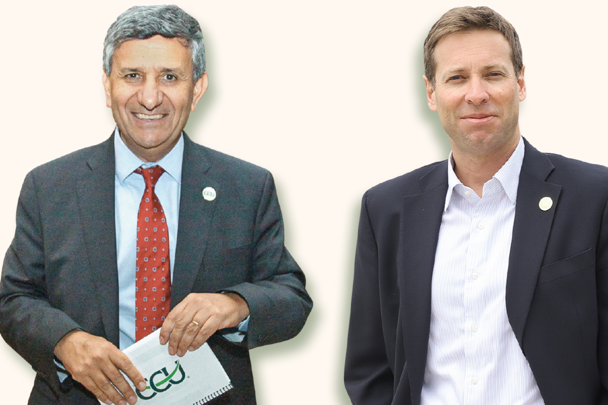 <p>Patricio Jottar, actual gerente general y próximo director de CCU. Eduardo Ffrench-Davis, nuevo gerente general de CCU. Fotos: Julio Castro</p>