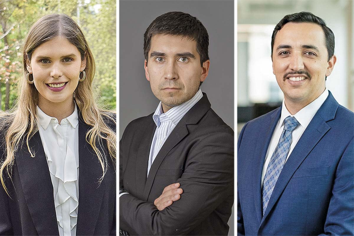 <p>Antonia Nudman grupo AZ Tech-Albagli Zaliasnik; Juan Pablo González HD Group y Oliver Ortiz Deloitte Legal.</p>