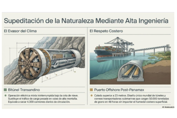 <p>Consorcio pide a Cancillería activar tratado binacional para construir túnel ferroviario Chile-Argentina y puerto granelero en Longotoma</p>