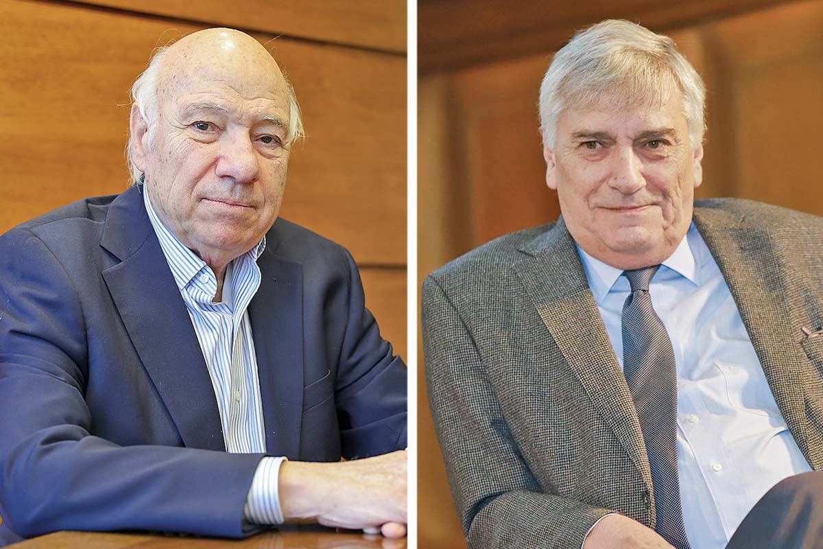 <p>Vittorio Corbo, expresidente del Banco Central. Manuel Marfán, exministro de Hacienda y exvicepdte. Banco Central. Fotos: Julio Castro y Archivo </p>