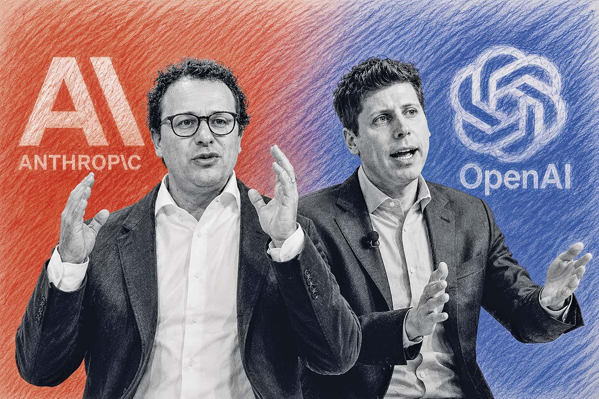 <p>Sam Altman y Dario Amodei</p>