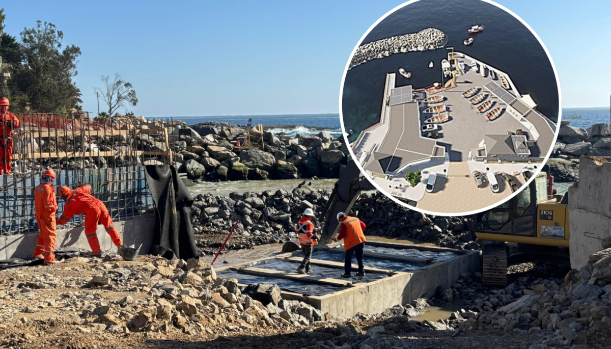 Con inversión de $ 8.266 millones, modernización de Caleta de Papudo alcanza 47% de avance
