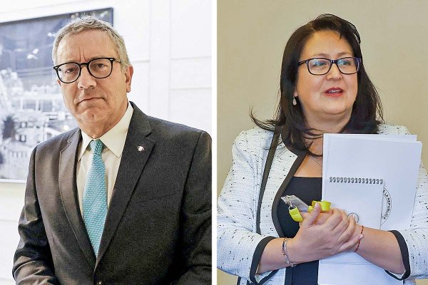 <p>Bernardo Fontaine, presidente del directorio de Codelco. Dorothy Pérez, contralora general de la República. Fotos: Reuters y Aton</p>