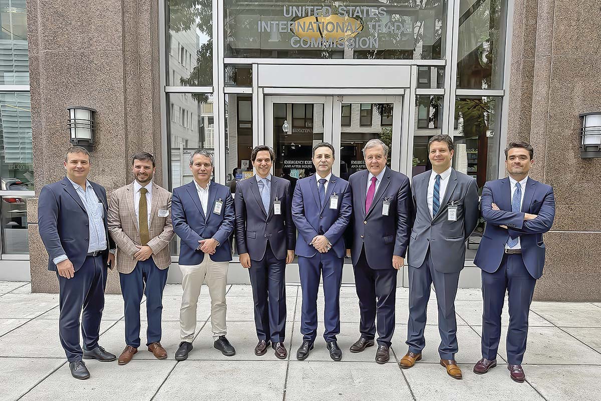 <p>Líderes gremiales chilenos que participaron de la audiencia ante la USTR.</p>