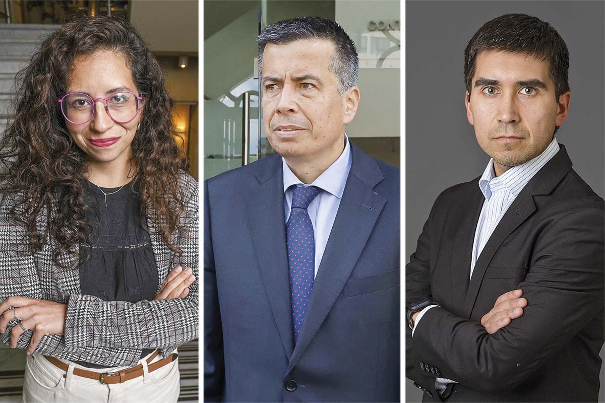 <p>Gael Yeomans, diputada FA; Andrés Celis, diputado RN y Juan Pablo González, abogado de AZ.</p>