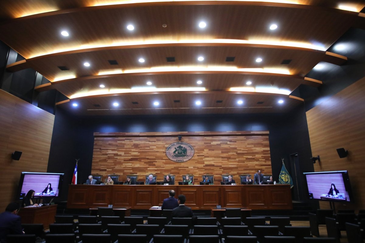 El Pleno del Tribunal Constitucional esta mañana. (Foto: Aton Chile)