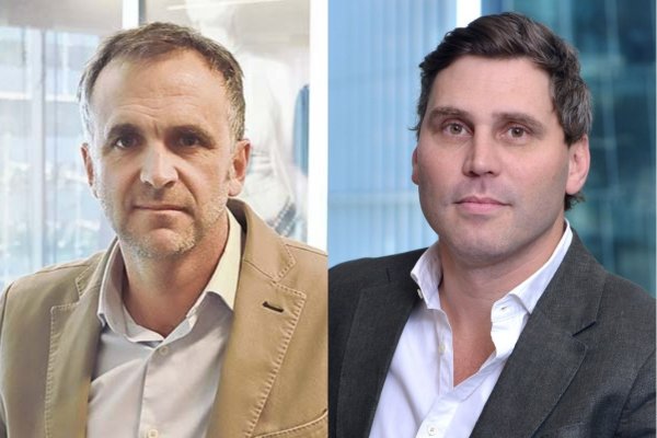 A la izquierda, Francisco Irarrázaval, CEO de Falabella Retail; a la derecha, su sucesor, Daniel Platovsky.