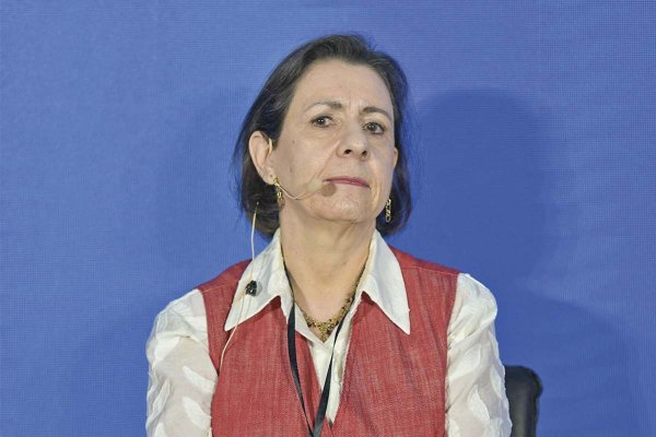 La directora de Codelco y Novandino participó en el panel sobre los retos de la minería. En la imagen junto a Iván Arriagada de AMSA y Tristan Lovegrove de BHP. (Foto: ChileDay 2026)