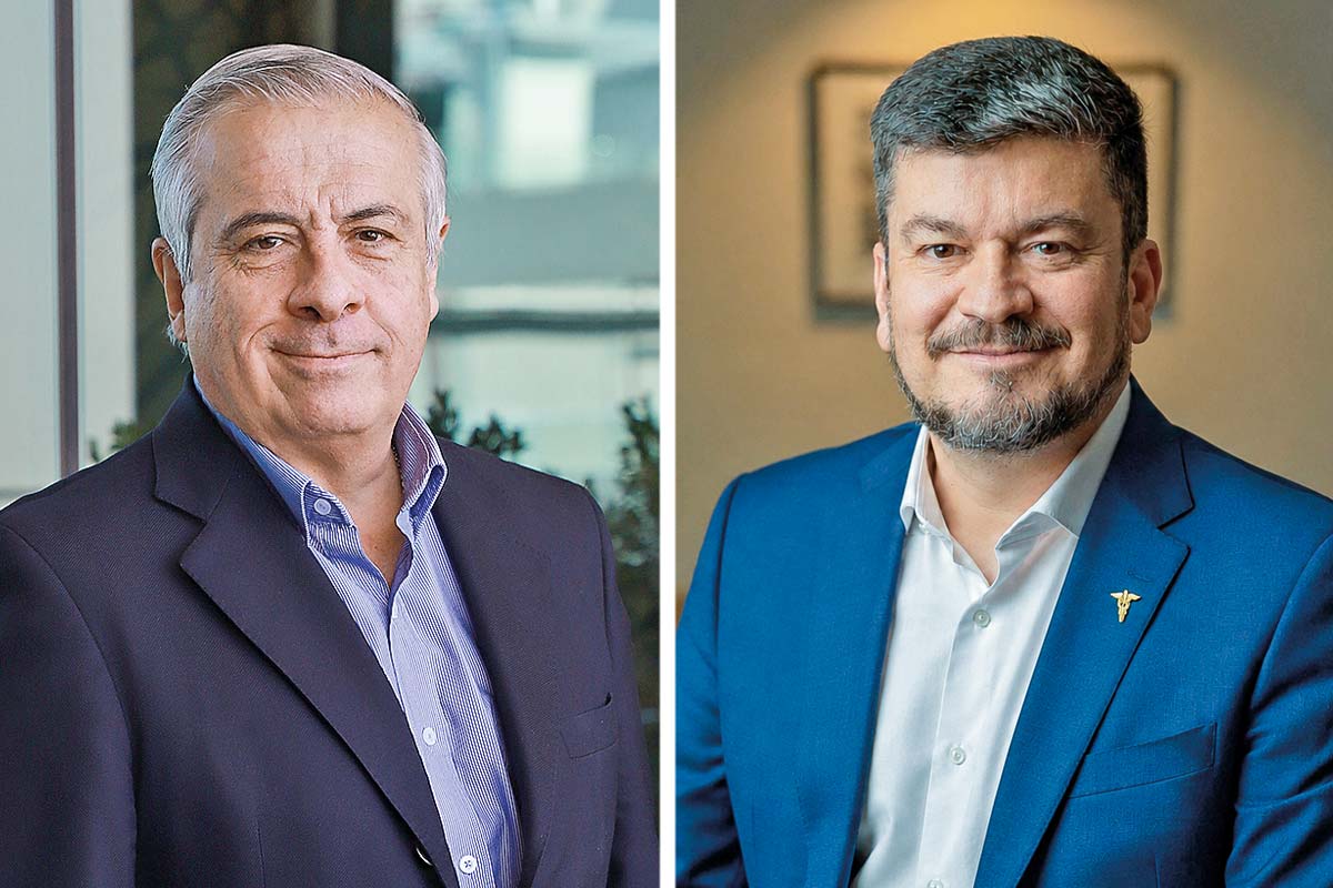 Jaime Mañalich, investigador de Clapes UC y exministro de Salud. José Fernández, CEO de Rayen Salud.