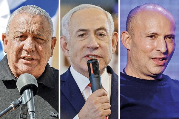 Gadi Eisenkot, exjefe del Estado Mayor y líder de Yashar. Benjamin Netanyahu, Primer ministro de Israel y y líder del partido Likud. Naftali Bennett, ex primer ministro y líder de Beyachad. Fotos: Reuters