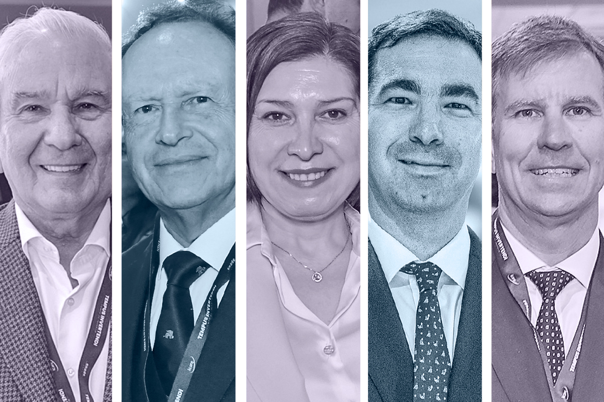 Renato Peñafiel presidente ejecutivo Values Corp Financial Solutions; José Manuel Mena presidente Asociación Bancos e Instituciones Financieras (ABIF); Catherine Tornel presidenta de la Comisión para el Mercado Financiero (CMF); José Manuel Baeza head de mercado de capitales de Credicorp Capital Chile; Andrés Trautmann country head y gerente general banco Santander Chile.